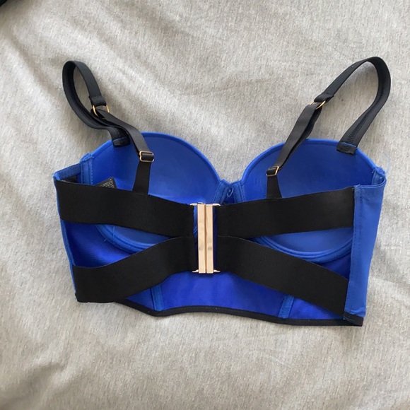 Blue bebe bustier crop top - Picture 2 of 2